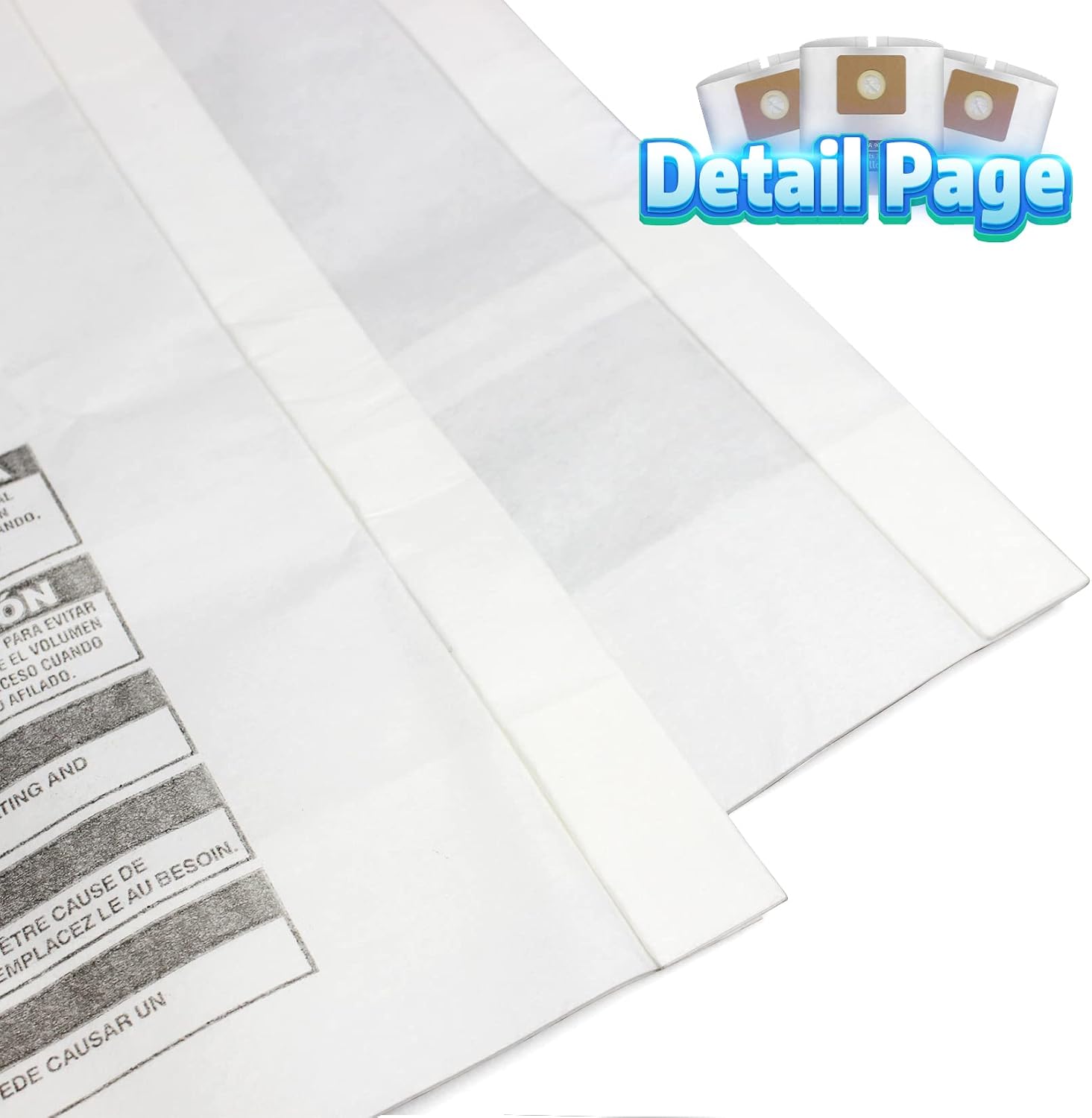 5 PCS Shop Vac Bags 5-8 Gallon Type E/H 90661 90671 Vac Bags by ALYYDBG