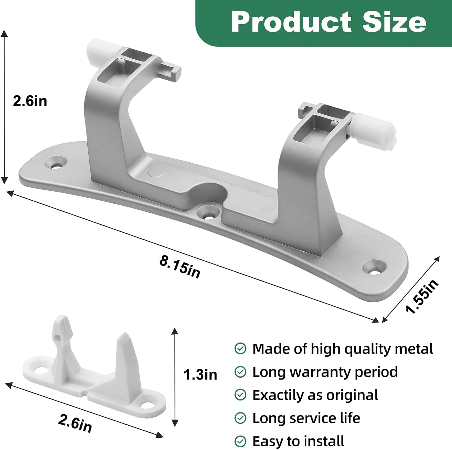 Upgraded 134550800 Affinity Washer Door Hinge with Bushings & 131763310 Striker Kit - Compatible with Frigidaire, Kenmore, Electrolux