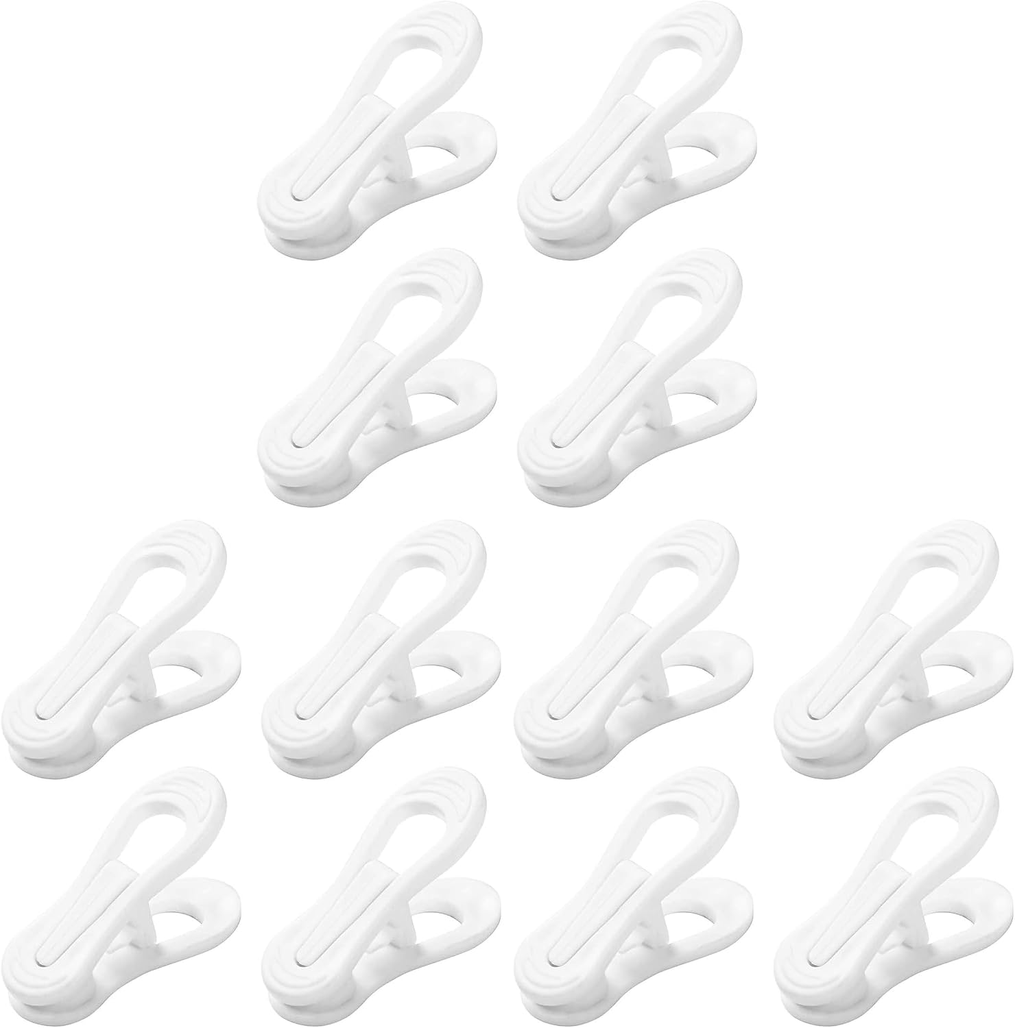 Otylzto 20PCS Multi-Purpose White Hanger Clips, Standard Plastic Clips