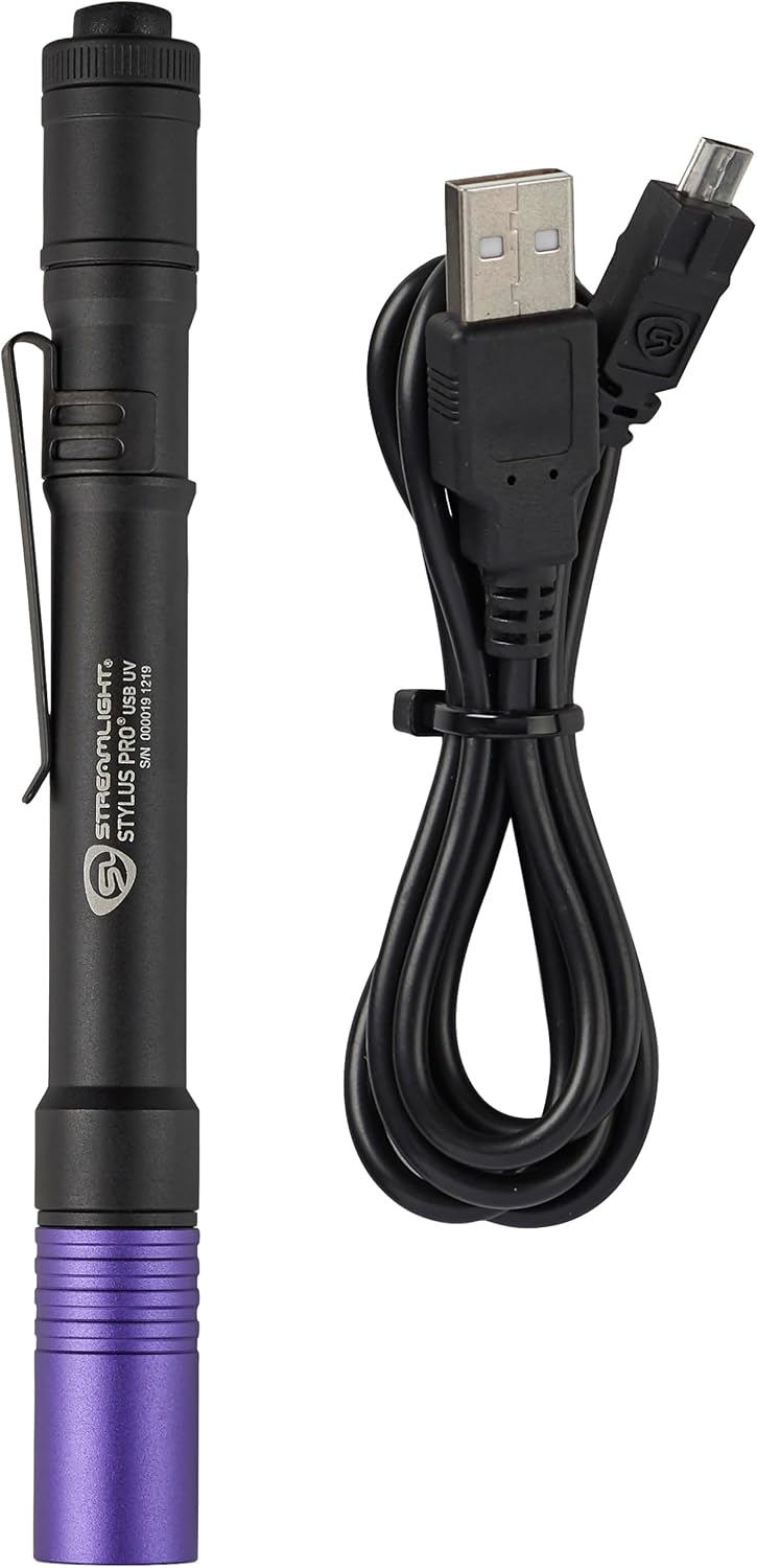 Streamlight 66149 Stylus Pro UV LED Penlight with Holster, Black