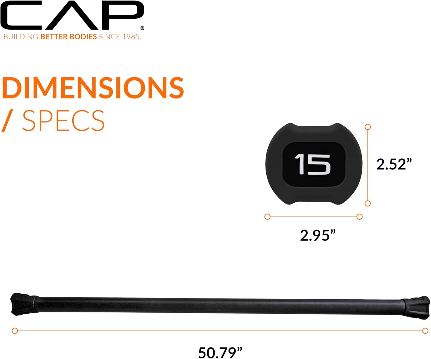 CAP Barbell Weighted Workout Bar | 5-20 lb | Multiple Options