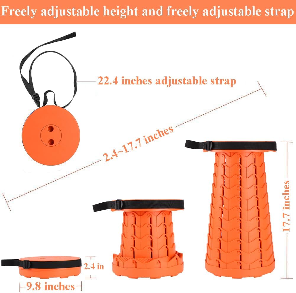Fishboy Collapsible Stool for Adults, Portable Folding Camping Seat, 400lbs