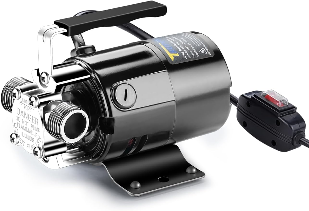 Water Transfer Pump, 115V 1/10HP 330GPH Electric Utility Water Pump with 6ft Water Hose Kit, Portable Small Water Pump For Pool Draining, Removing Water From Rain Barrel, Aquariums, etc.
