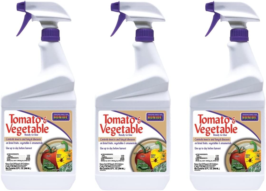 Bonide Tomato & Vegetable 3 In 1 Multiple Insects Rtu Pyrethrins 32 Oz3
