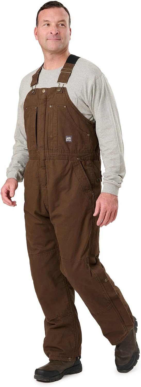 Berne Men's Heartland Insulated Washed Duck Bib Overall