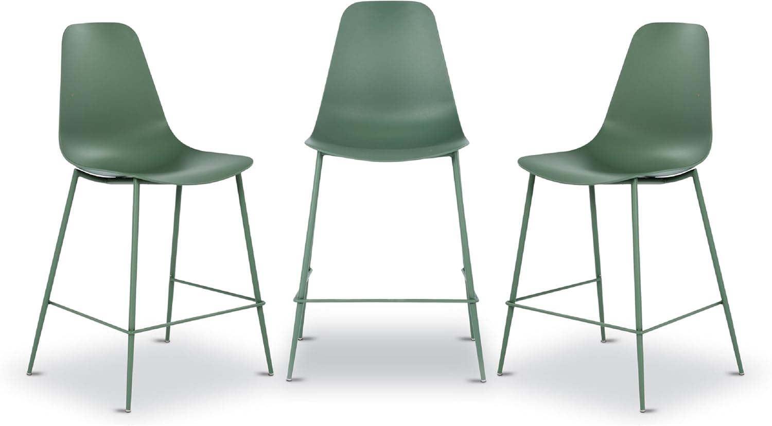 Poly & BARK Isla Modern Kitchen Chairs Set of 4 - Plastic Dining Chair with Metal Legs - Quick Assembly Simple Cafe Chairs Plastic for Indoor or