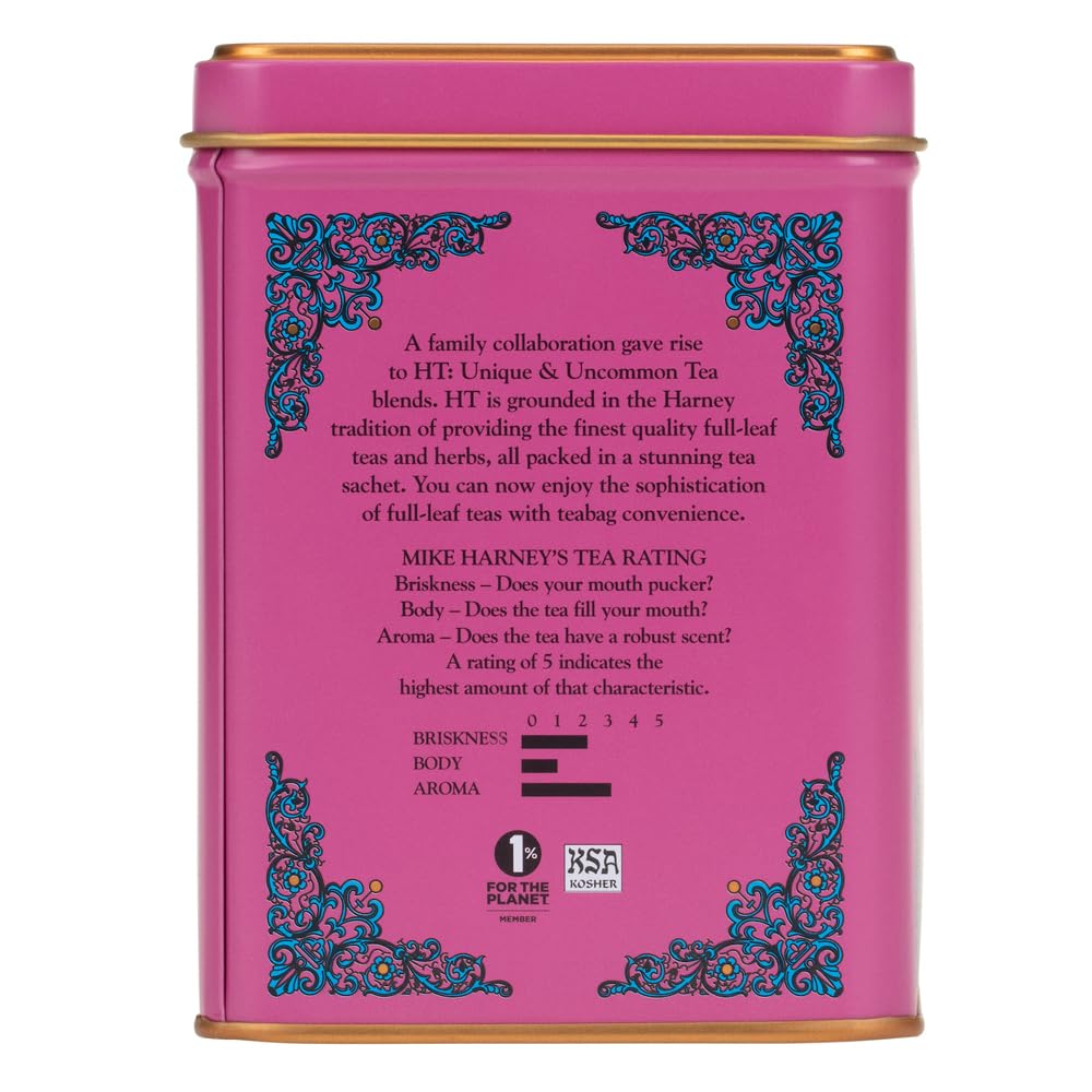 Harney & Sons HT Organic Supreme Green Tea, 20 Sachets, Tea Tin | Organic green tea with 20 sachets in a reusable tea tin. Caffeinated.