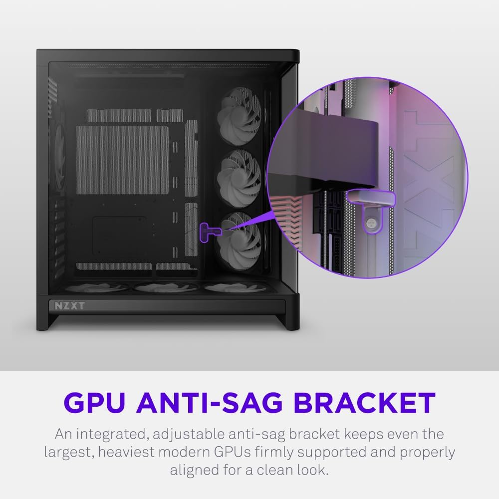 NZXT H6 - Compact Dual-Chamber ATX PC Case - White | Dual-chamber ATX case supporting up to 10 120mm fans and 360mm radiators, with back-connect motherboard compatibility.