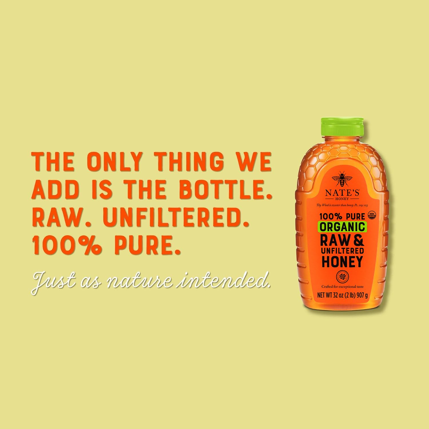Nate's Organic Honey - 32oz. Squeeze Bottle