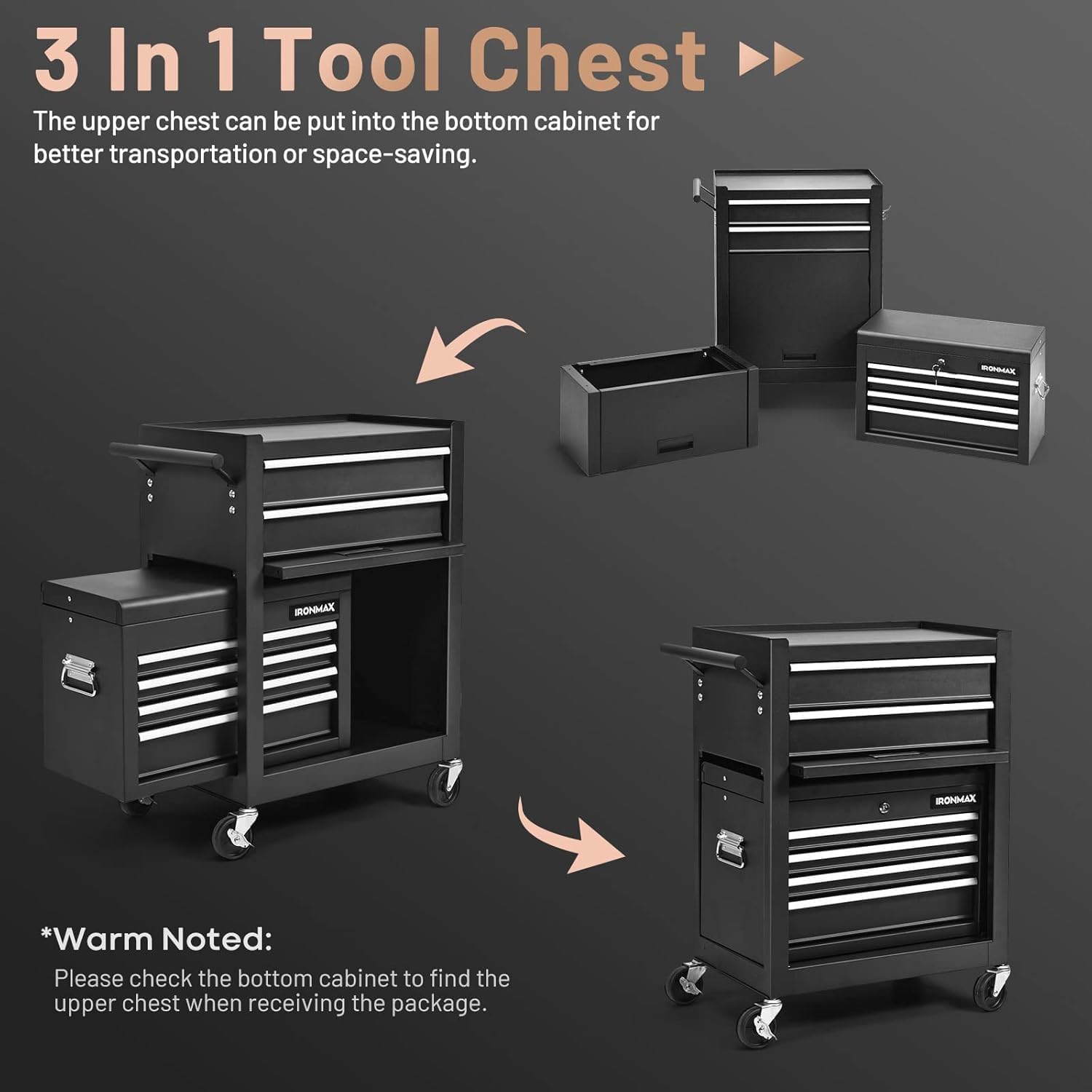 Goplus Rolling Tool Chest, 5-Drawer Tool Box Organizer w/Lockable Wheels & Sliding Drawers & Detachable Top & Adjustable Shelf, Tool Storage Cabinet for Garage Workshop (Red)