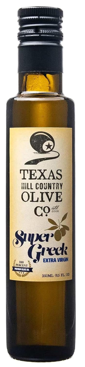 Texas Hill Country Olive Co Terra Verde Extra Virgin Olive Oil - Cold Pressed EVOO Gourmet Olive Oil - Rich & Fruity - Perfect for Finishing & Dressing - Award Winning & Made in Texas (8.5 oz)