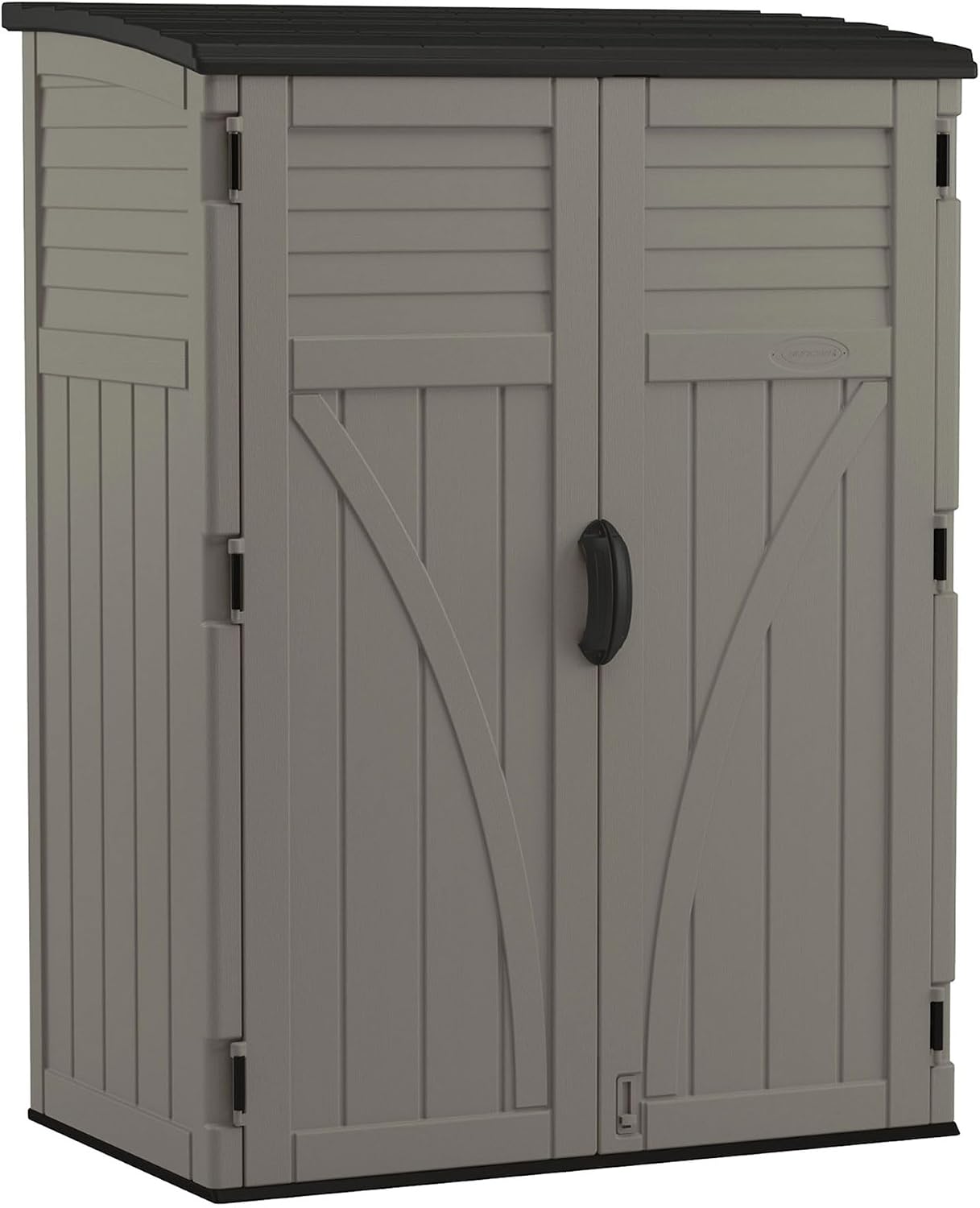 Suncast Outdoor Storage Shed, Water Resistant Resin Vertical Outdoor Storage Cabinet for Patio, Garden Tools, Cushions, & Equipment, Weatherproof Multi-Wall Design, 54 cu. ft., Made in USA