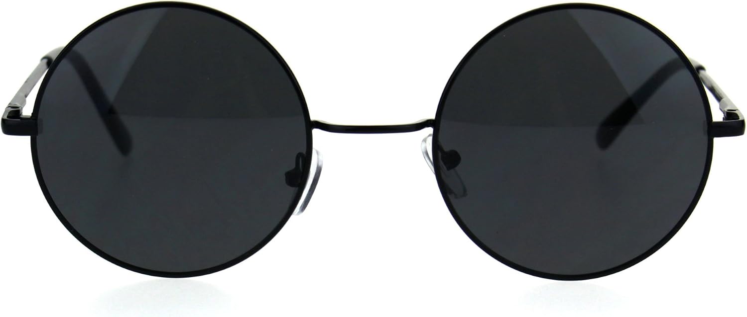 SA106 Reflective Color Mirrored Hippie Groove Round Circle Lens Retro Sunglasses