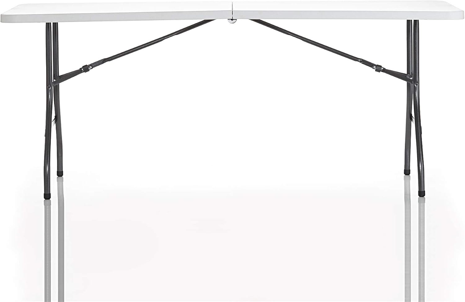 Cosco 6ft Fold-in-Half Blow Molded Folding Table, Indoor/Outdoor, Comfort Handle, Lightweight Plastic Construction - White