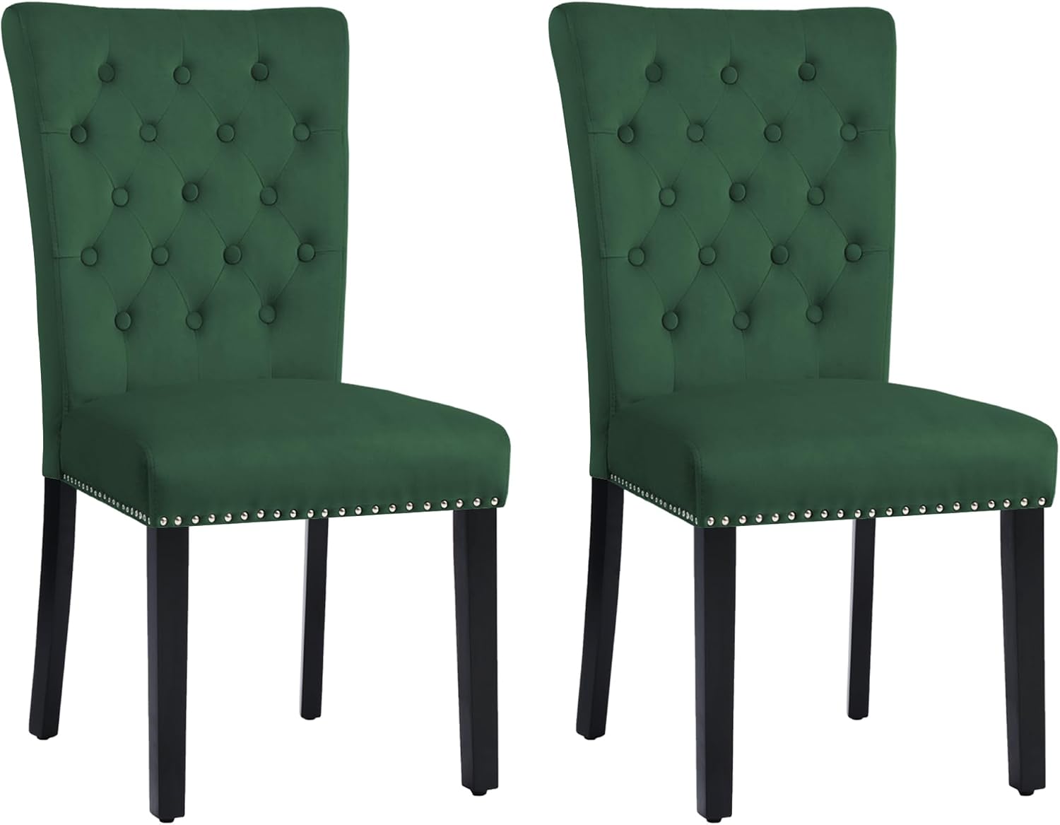 adochr Velvet Dining Chairs Set of 2, Parsons Kitchen Chair, Blue
