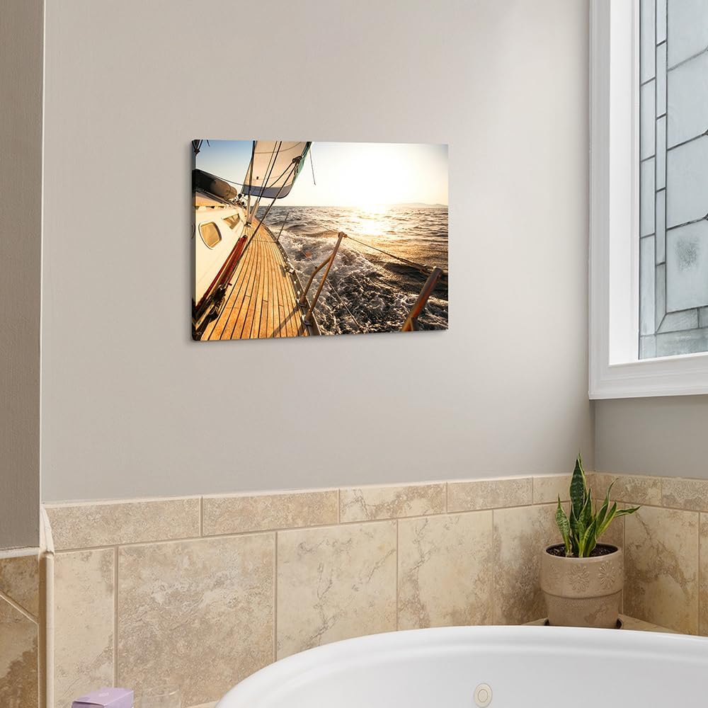 Hardy Gallery Ocean Wave Canvas Wall Art Coastal Decor 16x11 Inch