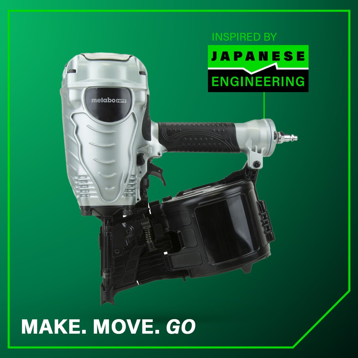 Metabo HPT Coil Framing Nailer, 15° Nails, NV90AGS | Pneumatic Power, Construction Tools, Roof Decking Support, Floor & Truss Applications