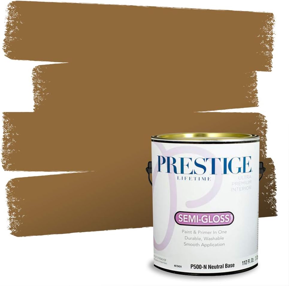 PRESTIGE Paints Exterior Paint and Primer In One, 1-Gallon, Satin, Comparable Match of Sherwin Williams* Relaxed Khaki*