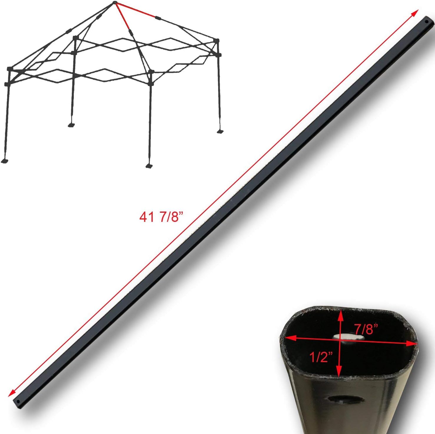 OZARK TRAIL, First UP, ABBA Instant 10' x 10' Straight Leg Canopy Gazebo Peak Truss BAR 41 7/8"" Replacement Parts