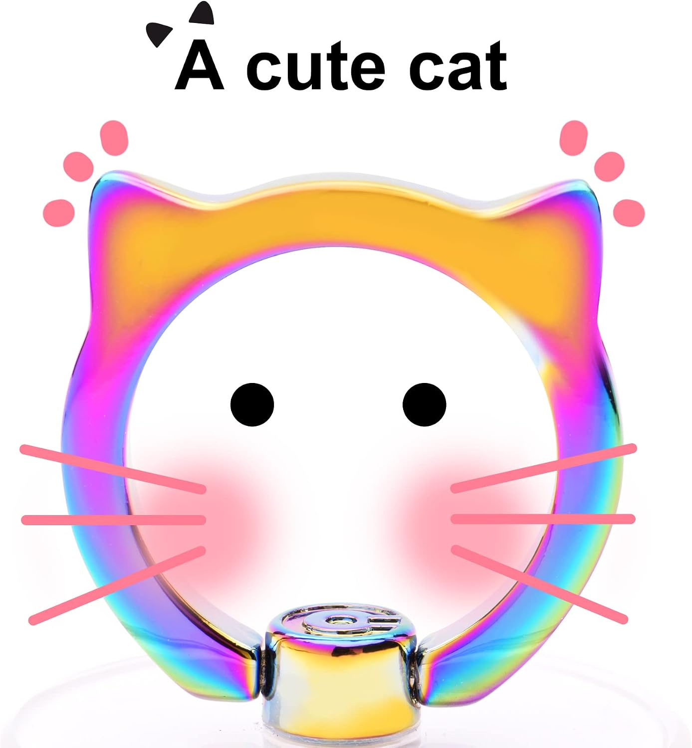 Cat Phone Ring Holder - EI Sonador Clear Cell Phone Ring Holder Transparent Stand Finger Grip (2 Black Cat)
