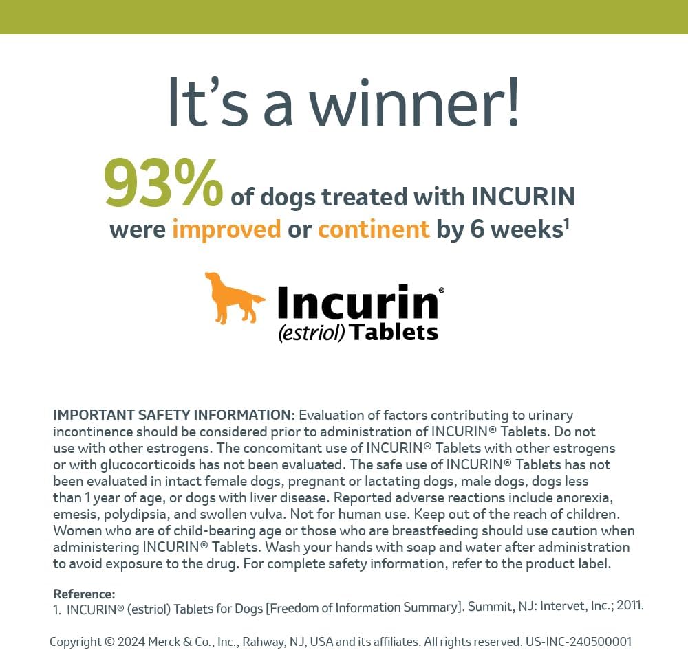 INCURIN (Estriol) Tablets for Dogs, 1-mg, 30 Tablets