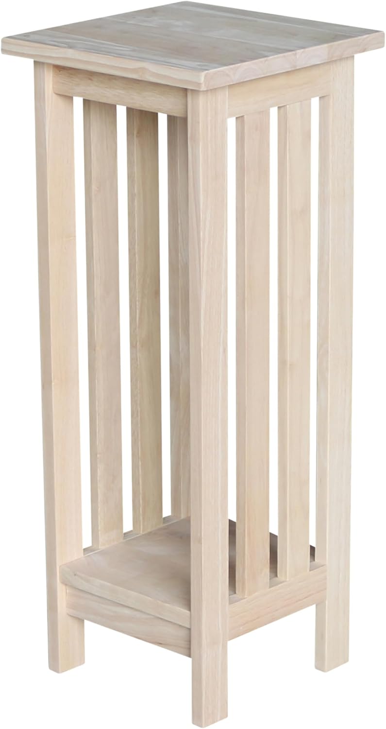 IC International Concepts Solid Wood Mission Plant Stand, Unfinished