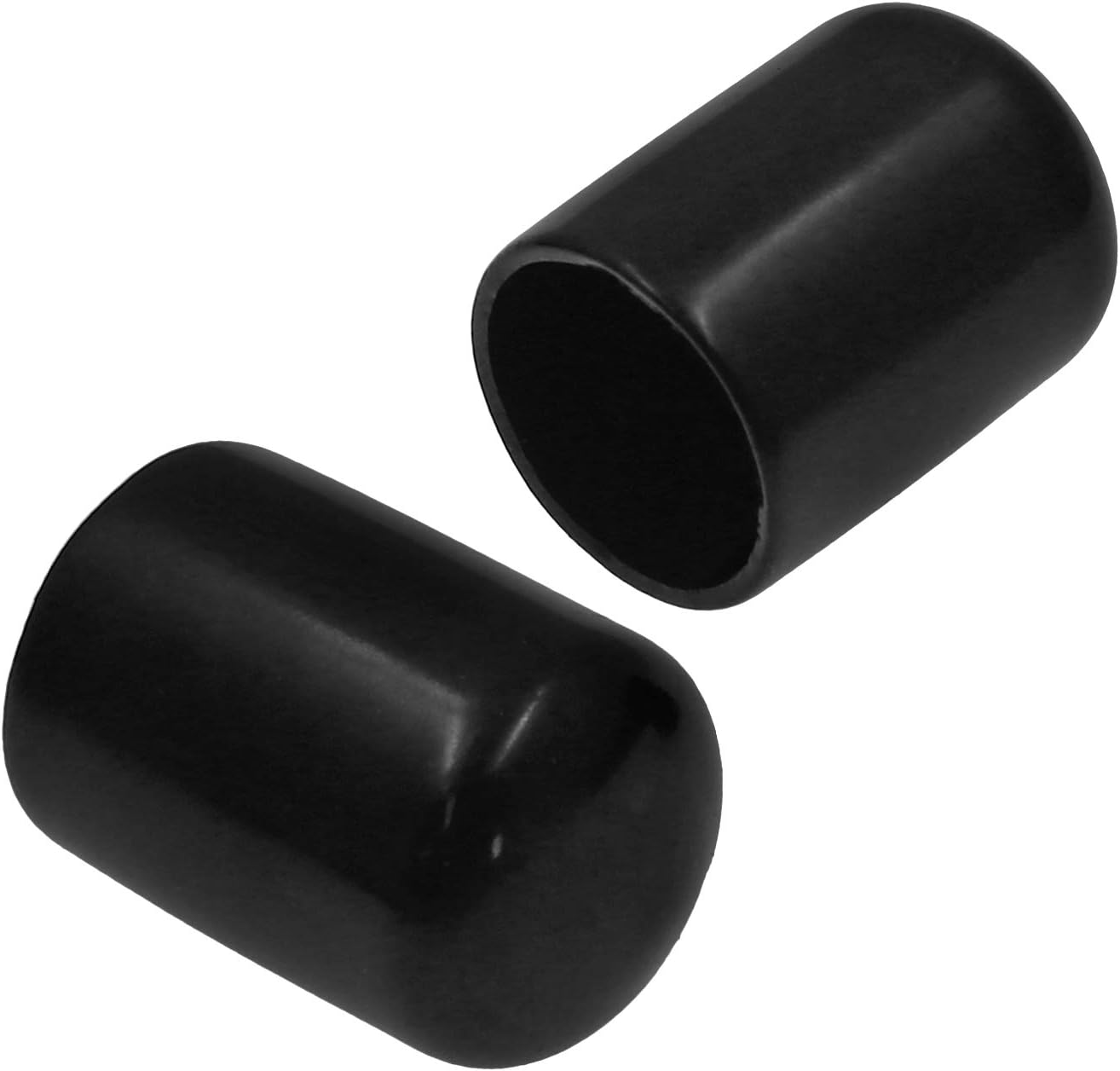 Bonsicoky 12Pcs Round Rubber End Caps 5/8" (16mm) ID, Black