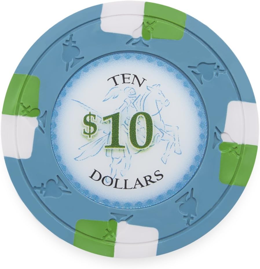 Claysmith Gaming Pack of 50 Poker Knights Poker Chips, Heavyweight 13.5-gram Clay Composite