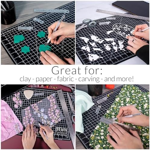 WA Portman Self-Healing Cutting Mat, Crafting Knife, 36'' Metal Ruler Set | This set includes 24x36 Inch Sewing Cutting Mat, 10pc #11 Blades, Exacto Knife Set, & 36 Inch Cork Backed Metal Ruler Set