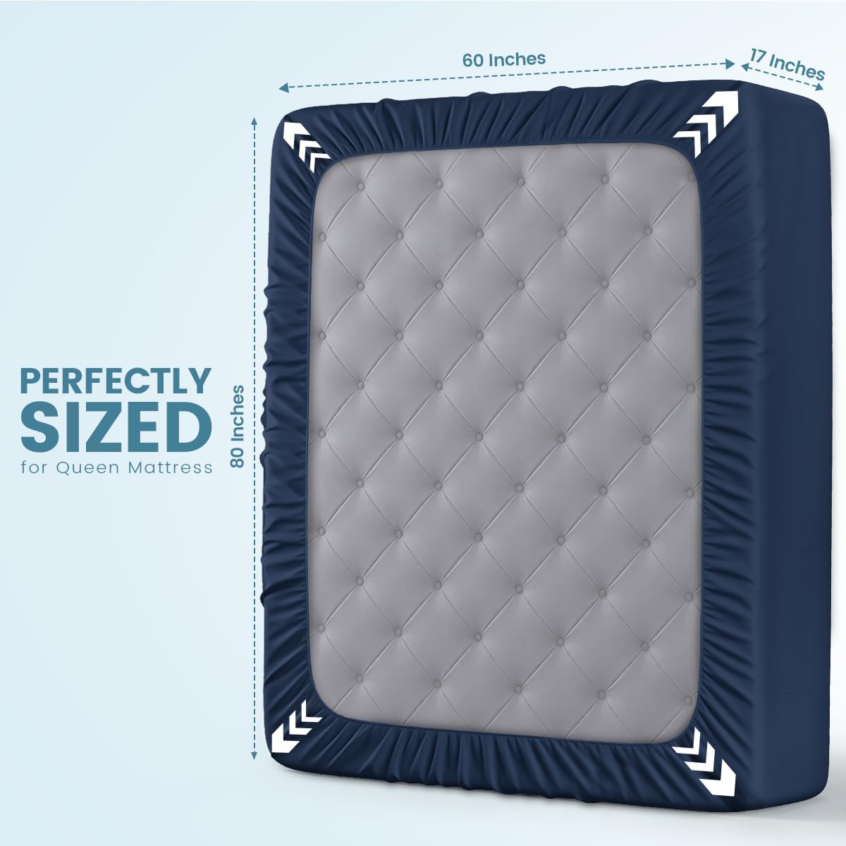 Waterproof Queen Size Mattress Protector fits Upto 17" deep Mattresses | Utopia Bedding 200 GSM Soft & Breathable Mattress Cover, Dirt-Proof, Noiseless, Machine Washable Fitted Sheet Style, White