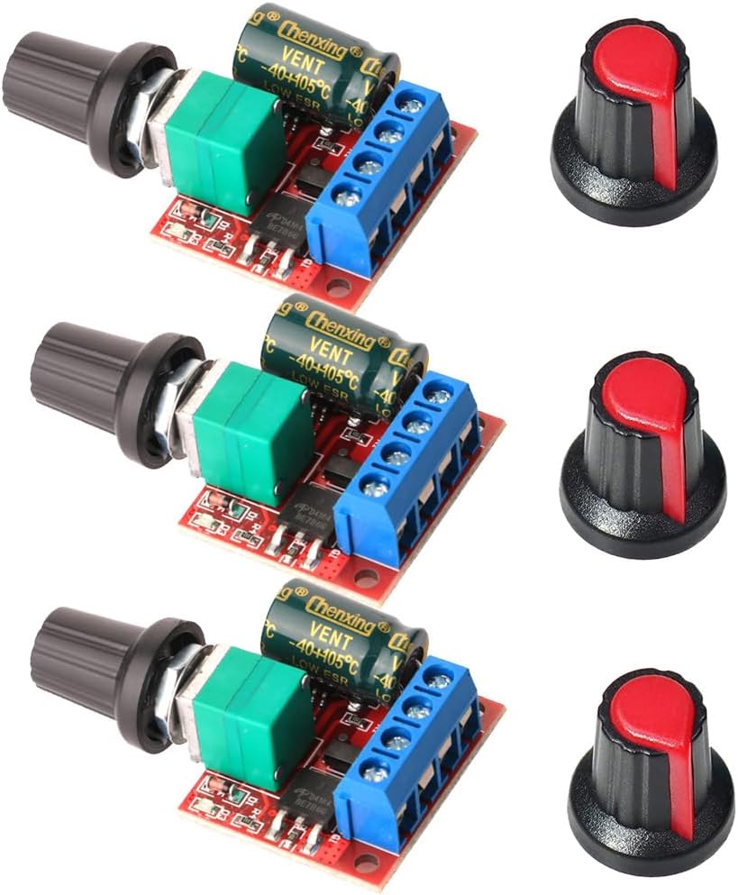 Gebildet 2pcs PWM Low Voltage Motor Speed Controller DC 1.8V 3V 5V 6V 12V 2A 1803BK 1803B Adjustable Driver Switch with Speed Control Knob
