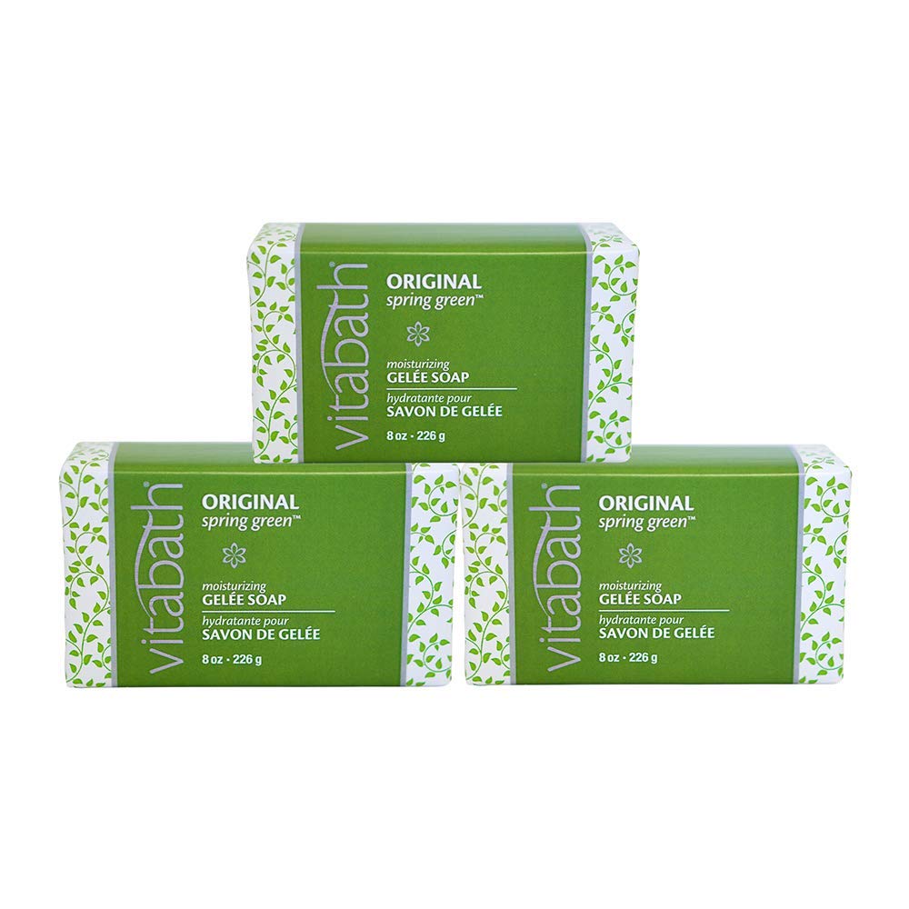 Vitabath Original Spring Green Moisturizing Gelee Bar Soap All Over Gentle Foaming Cleanser & Hydrating Solid Body Wash - Nourish & Rejuvenate All