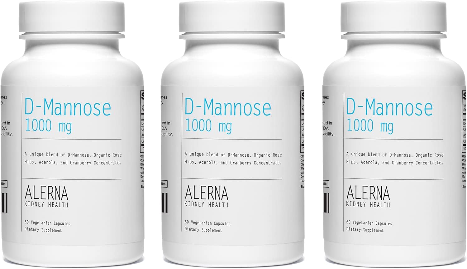 D-Mannose 1000 mg - Urinary Tract Health - with Cranberry Concentrate, Organic Rose Hips, Acerola Extract - 60 Vegetarian Capsules