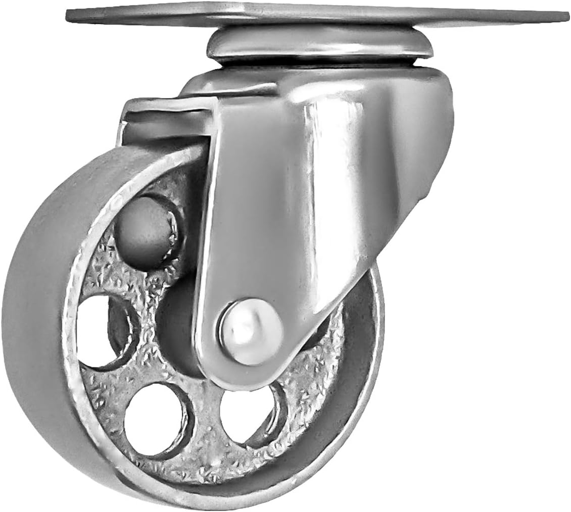 4 All Steel Swivel Plate Caster Wheels w Brake Lock Heavy Duty High-Gauge Steel Gray (3" Combo)