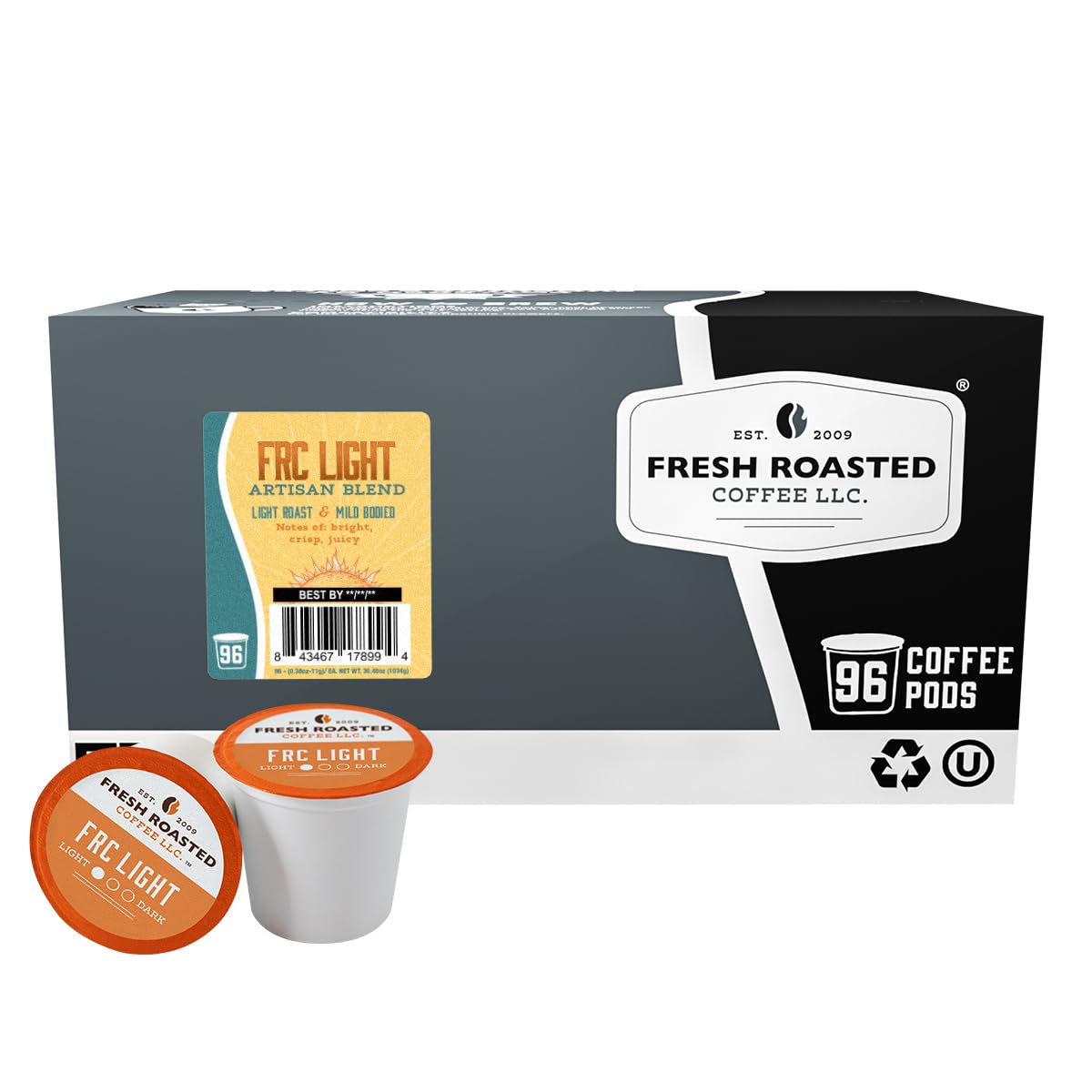 Fresh Roasted Coffee, Organic Colombian K-Cup Pods for Keurig Brewers, Medium Roast, USDA Organic, Kosher, 24 Count (Pack of 3)