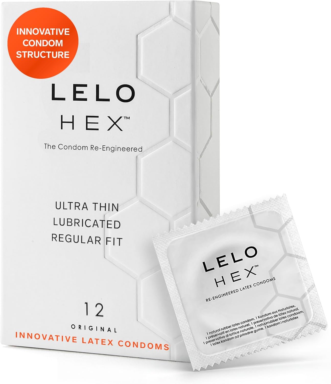 LELO HEX Original - Ultra Thin Condoms, Increased Strength, 12 Pack | This ultra thin condom offers increased strength without reducing sensation, for comfortable, reliable protection.