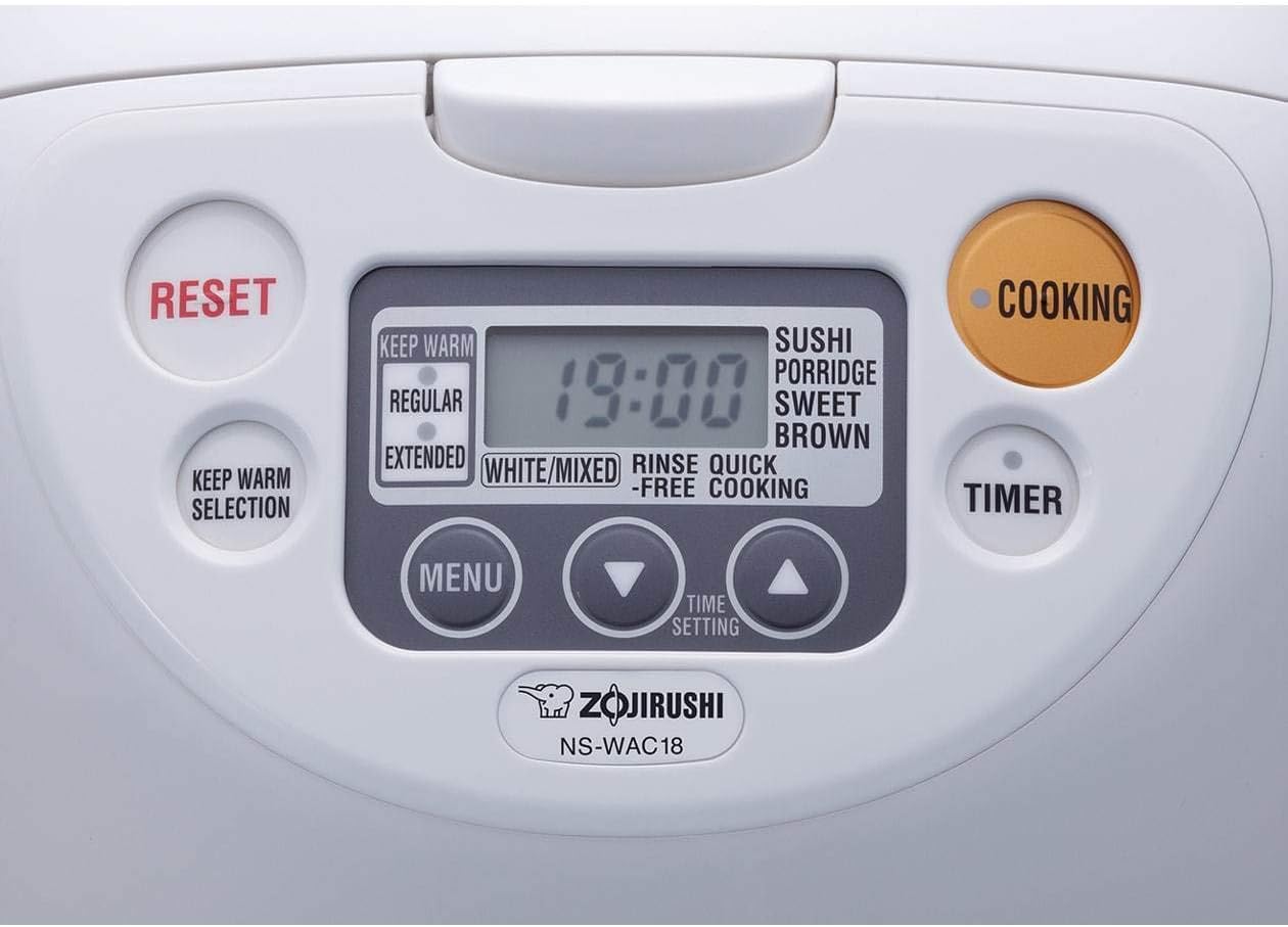 Zojirushi Micom Rice Cooker and Warmer (10-Cup/Cool White) | Fuzzy logic, LCD controls