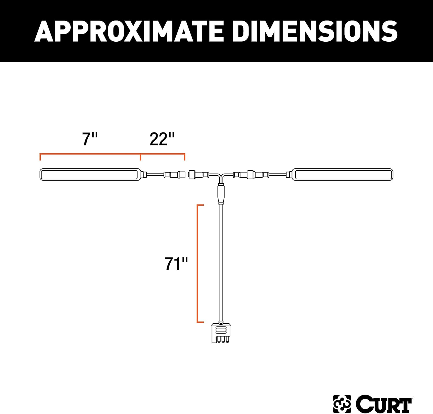 CURT 53201 Auxiliary LED Trailer Lights for Cargo Carriers and Bike Racks