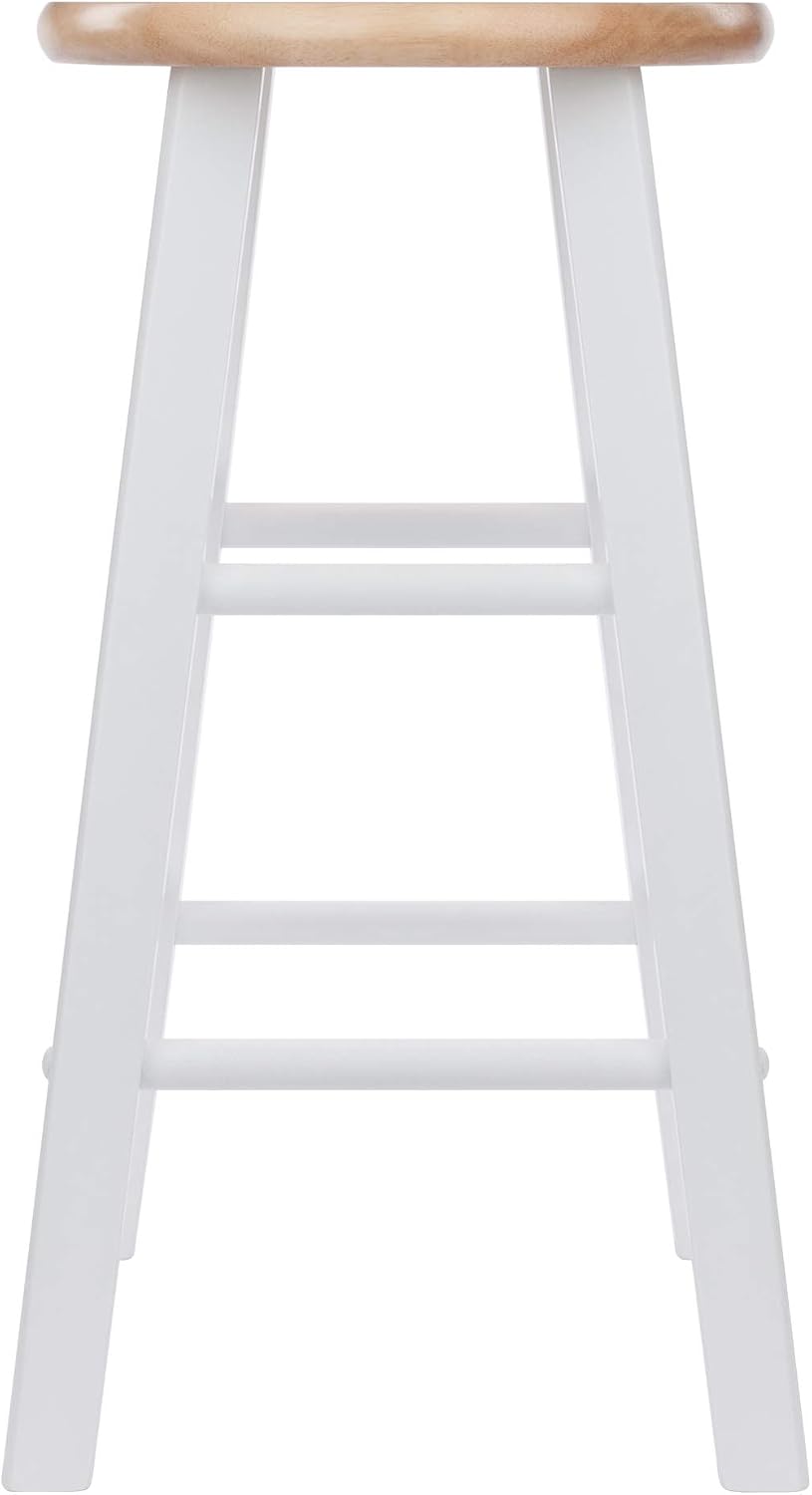 Winsome Element Counter Stools, Natural & White, 24", 2 Piece Set