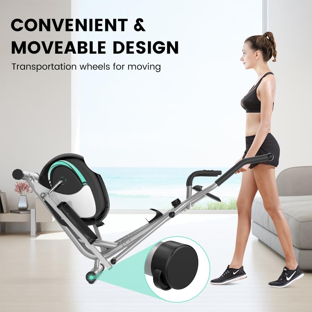 Dripex Elliptical Exercise Machine, Elliptical Machine for Home with 16 Resistance Levels, Quiet & Smooth Magnetic Elliptical Training Machines with 13.2 lb Flywheel, LCD Monitor & Pulse