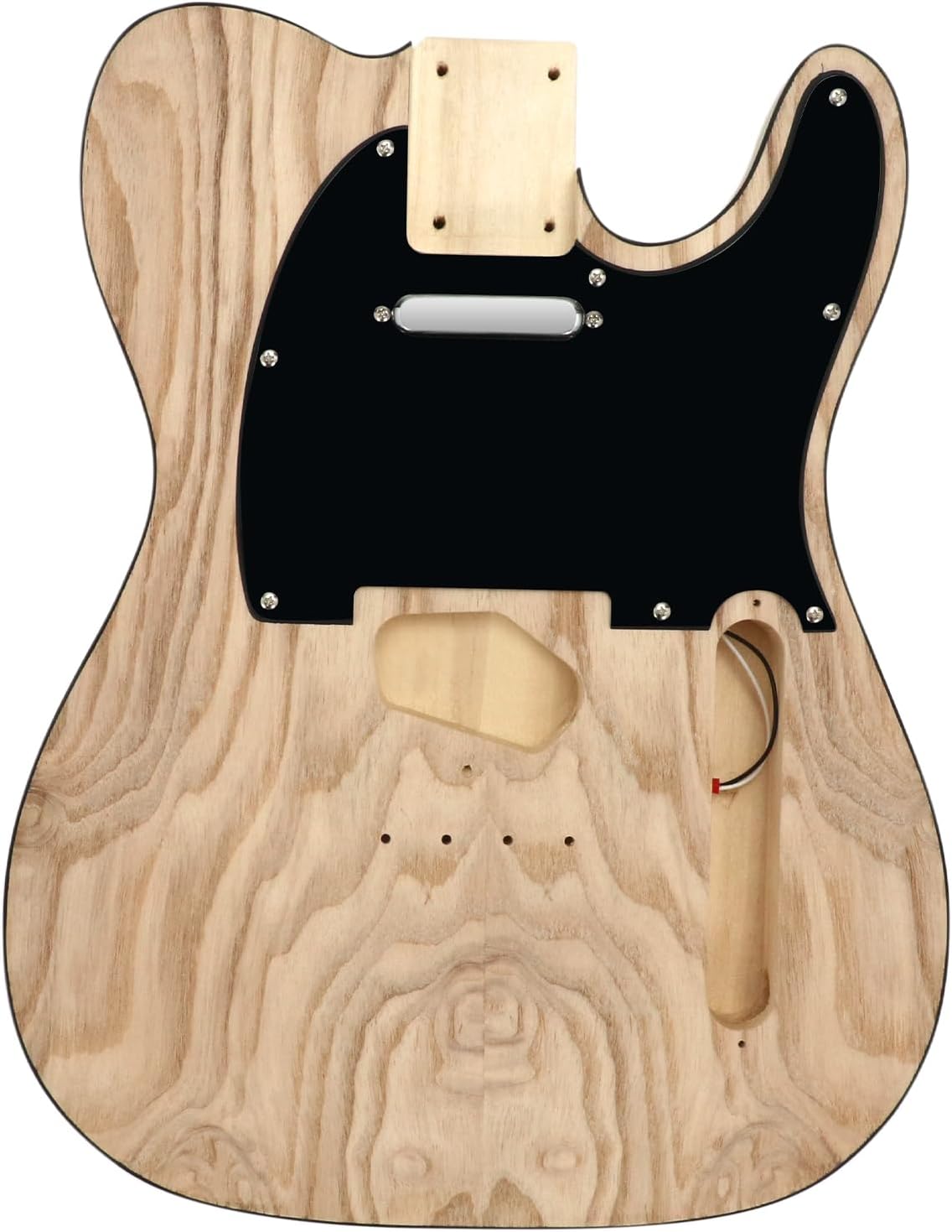 DIY Electric Guitar Kit Beginner Kit TL Style 6 String Right Hand | Basswood Body with Ash Burl Top, Hard Maple Neck, Engineered Wood Fretboard