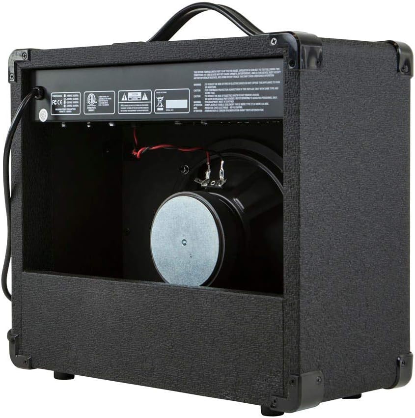 Monoprice 1x8 Guitar Combo Amplifier - Black 20-Watt, 86dB of Gain - 1/4 Inch Input for Guitars, Aux MP3 Input, 3.5mm Headphone Output