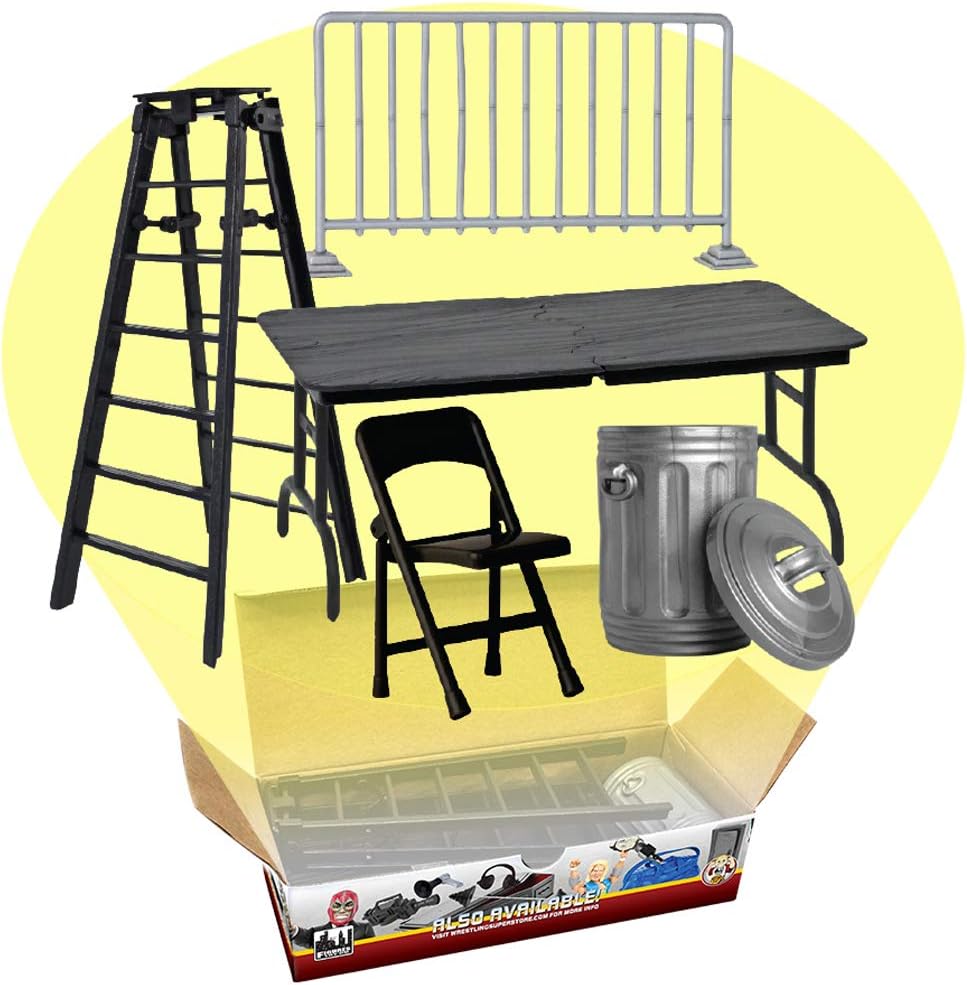 Set of 5 Wrestling Prop Accessories for Wrestling Action Figures | Includes The Most Essential Wrestling Figure Accessories Every Wrestling Action