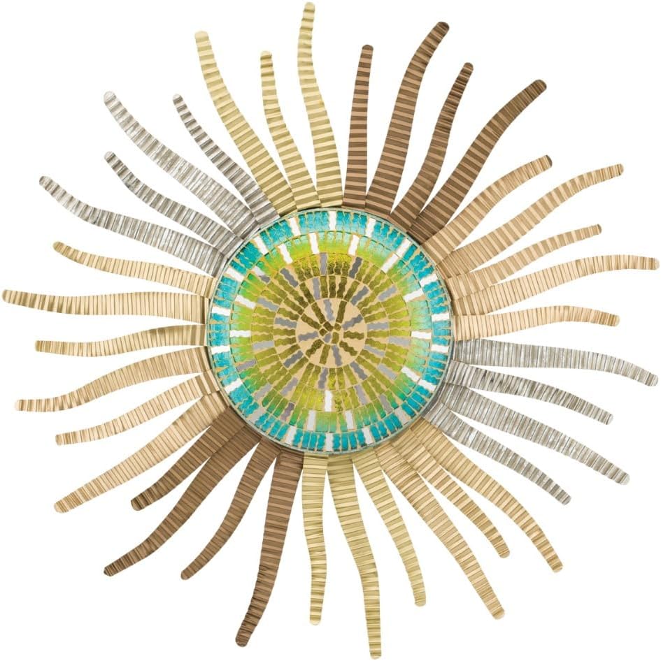Regal Art & Gift Handcrafted Metal Sun Wall Decor, Rustic Sunburst Wall Art | Copper Patina, 40 in, Metal, Rust-Resistant Sunburst Sculpture, Eye-Catching Accent for Patio, Garden & Home