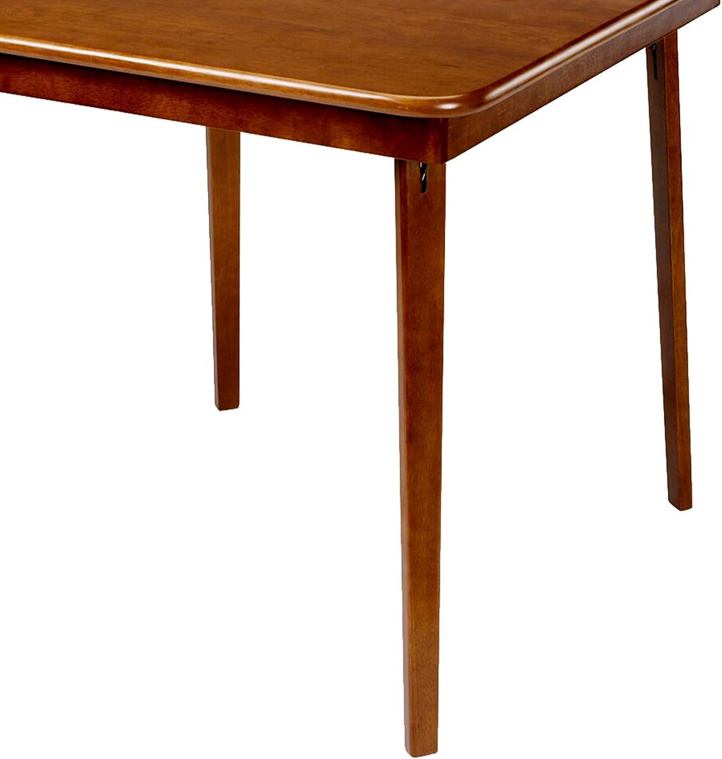 Stakmore Classic Straight Edge Square Wood Folding Table, 32x32, Oak | Foldable Card Table, Wooden Tabletop Furniture for Cards, Board Games & Dining