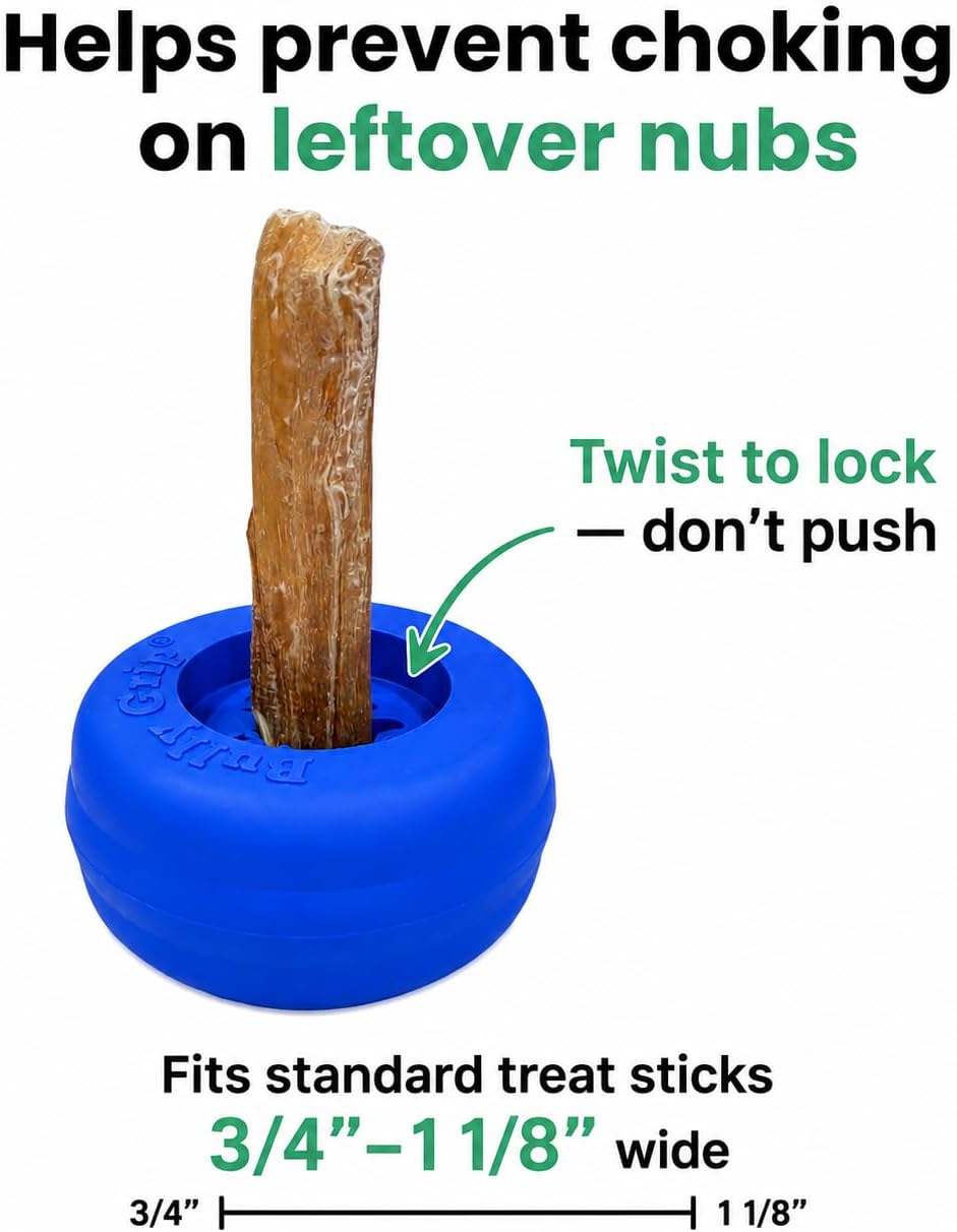 Bully Stick Holder for Dogs -Large Size - Interactive Dog Toy, Dog Treat Holder, Slow Feeder, Treat Dispenser, Chew Toy and Dog Safety Device