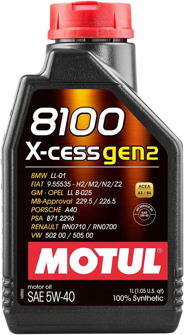 MOTUL 8100 X-Cess Gen 2 SAE 5W40 Full Synthetic Motor Engine Oil 5 Liter Bottle