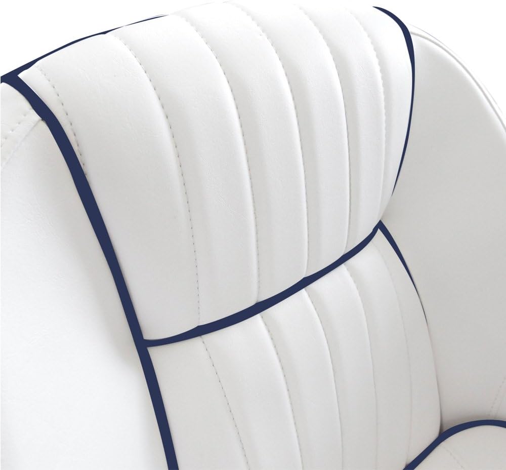 Leader Accessories Pontoon Captains Bucket Seat Boat Seat Boat Chair | Boat Chair with Armrest Ergonomic Design Compression Foam Padding Injection Molded Plastic Frame