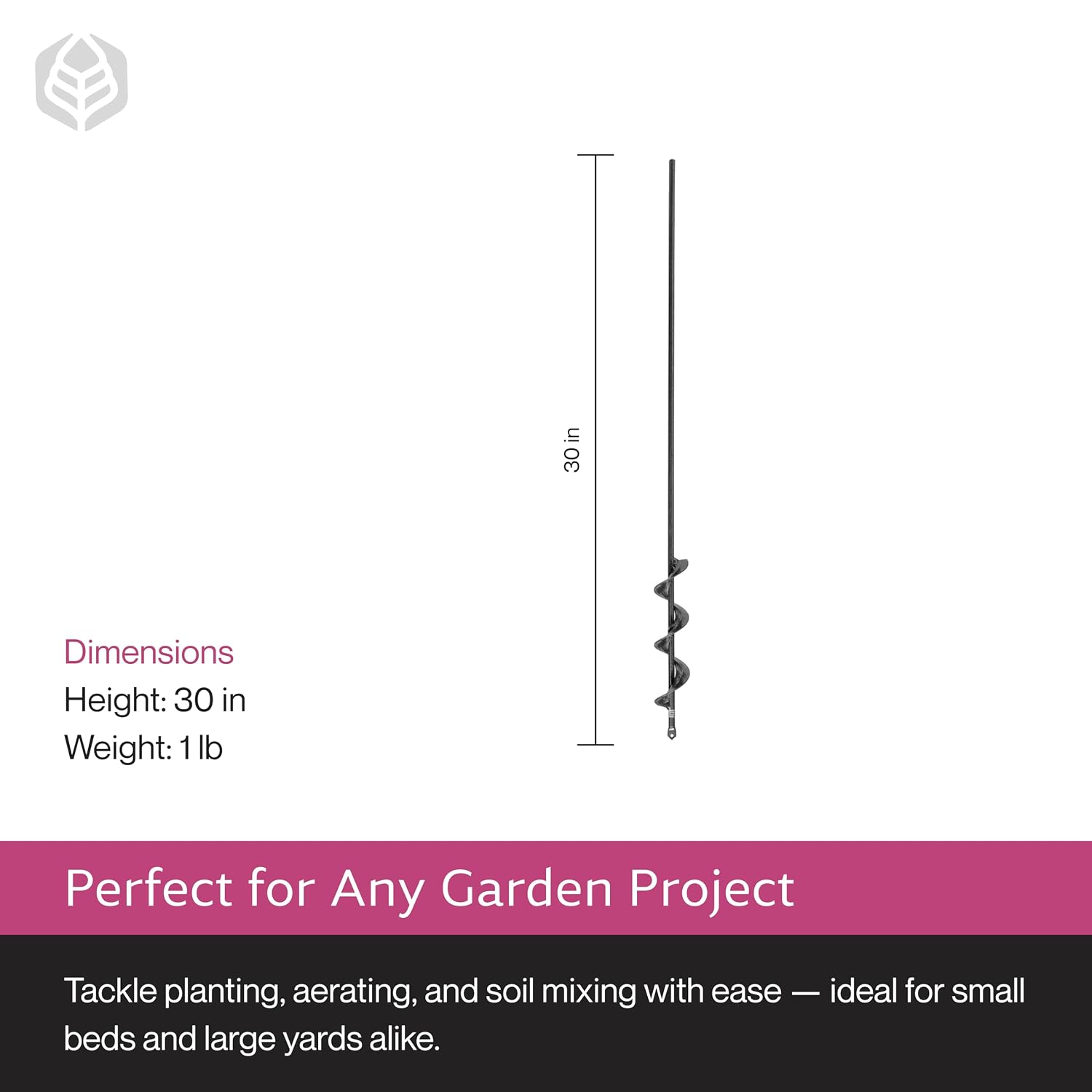 Yard Butler IREA-4 Roto Earth 18” Auger Drill Bit - Digging Tool for Effortless Bulb Planting - Multi-Use Drill - Heavy-Duty Garden Tool - Power-Coated Steel - Rust-Resistant | Powder-Coated Steel Digging Tool, Rust-Resistant, Digs Medium-Depth Holes for…