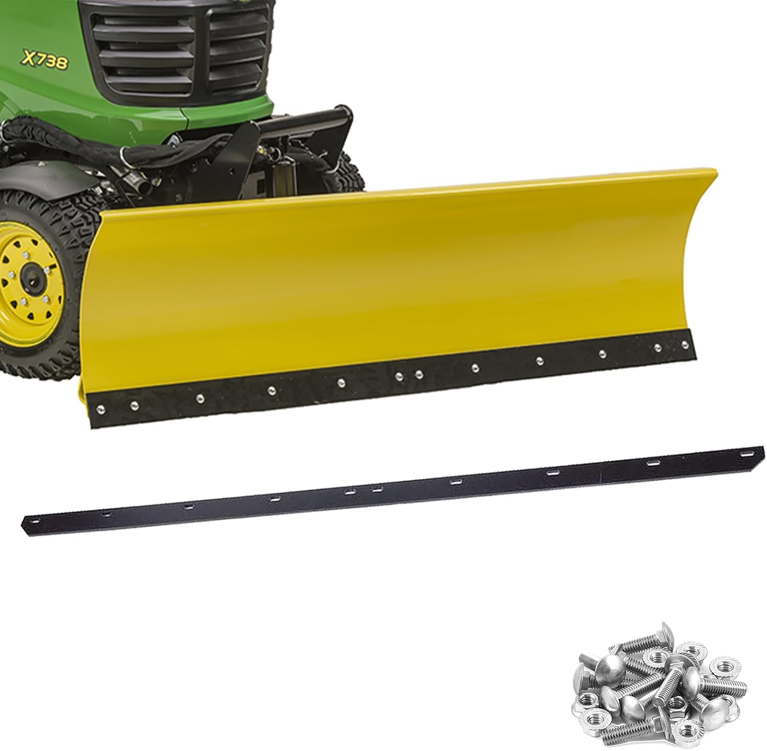 USA Made Heavy Duty 54" Snow Plow Blade Edge with Mounting Equipment | Wear Bar Cutting Edge Replacement | 4-6x Longer Life Than Factory Blade